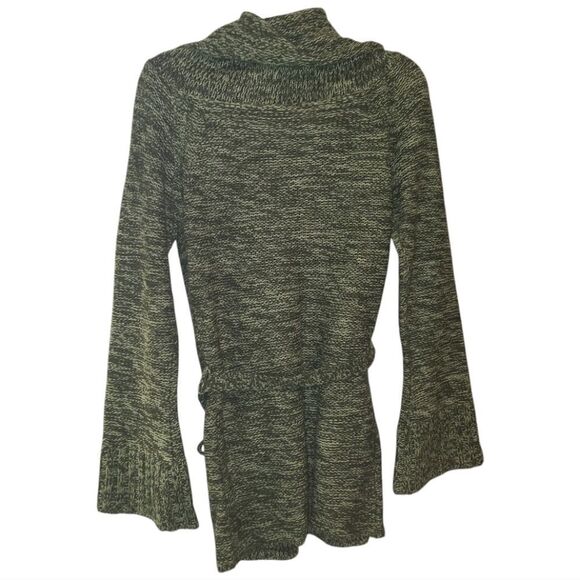 Derek Heart Army Green Cowl Neck Belted Sweater - Picture 2 of 9